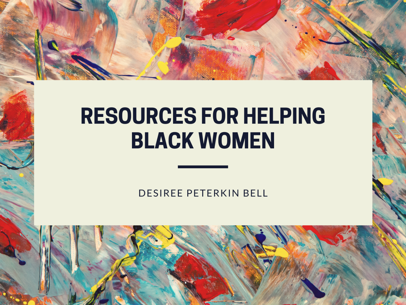 Cover of Resources for Helping Black Women.