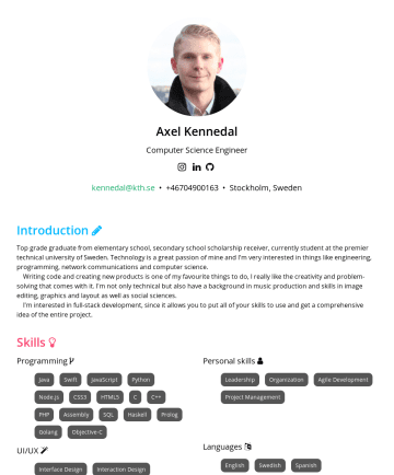 Axel Kennedal’s resume