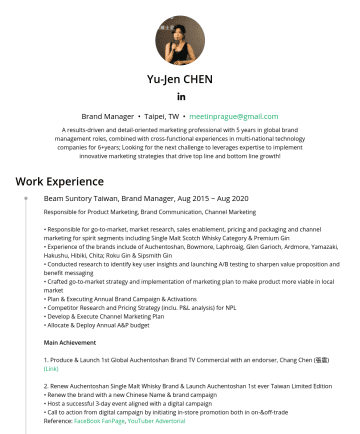 Brand Manager Resume Examples