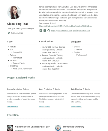 Data Science Resume Examples