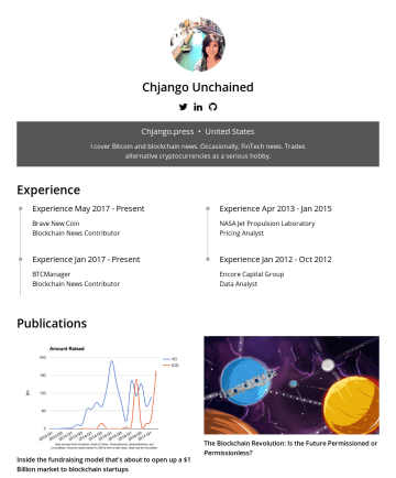 Chjango Unchained’s resume